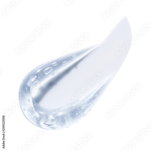 Gel cream translucent cosmetic skincare texture smear swatch glossy hydration abstract gel cream smear with translucent skincare texture and glossy light refraction, isolated transparency