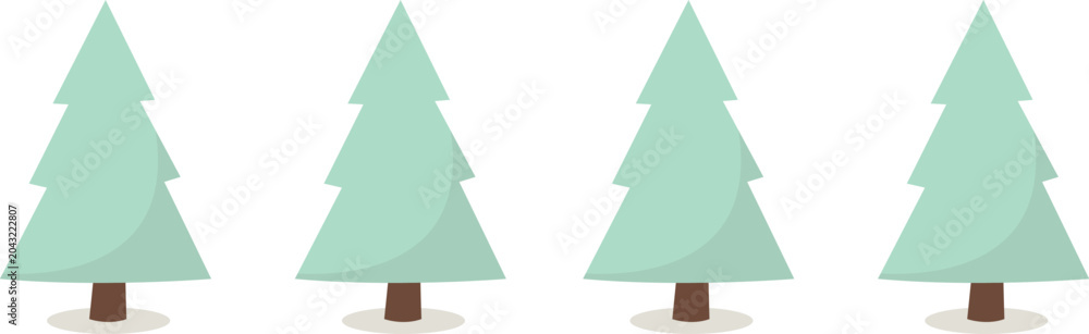 Obraz premium set of trees vector illustration