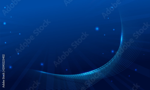 Blue Futuristic Wave Lines Technology Background Vector