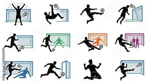 Cuadro en lienzo Athletes Competing In Various Soccer Positions.