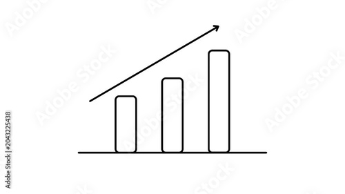 business graph with arrow