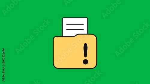 Warning Document Folder with Exclamation Mark