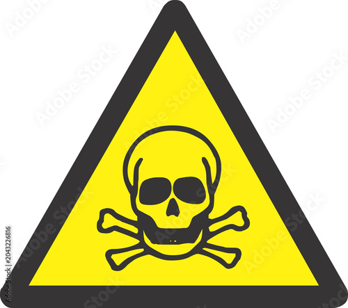Plakat Warning Sign Skull and Crossbones