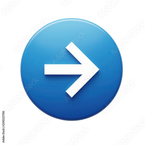 Blue Circular Arrow Button Pointing Right Isolated