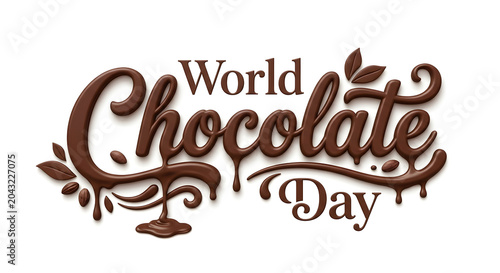 World chocolate day typography concept on background.