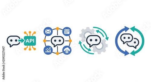 Foto Chatbot Integration Icon Pack Collection