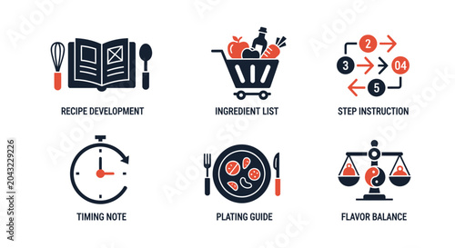 Culinary Icons: Recipe Development, Ingredients, Steps, Timing, Plating, Flavor Balance
