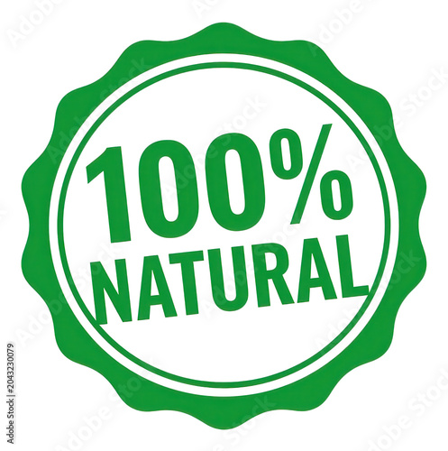 Green Natural Seal Stamp Vector Illustration