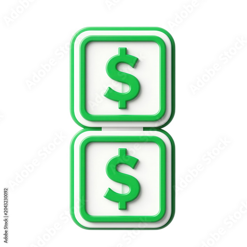 Green Dollar Sign Icons Stacked Vertically Transparent Background