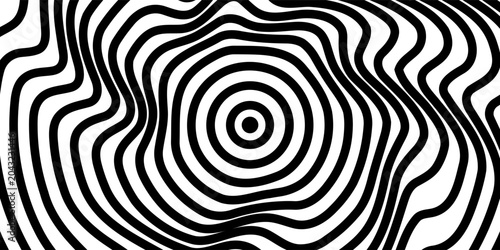 Cuadro en lienzo Twisting Whirl Motion and 3D Illusion in Abstract Op Art Striped Lines Pattern