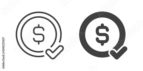 Fotografie Payment Success icon. Line and glyph solid icon