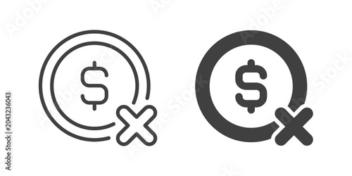 Schilderij op canvas Payment Failed icon. Line and glyph solid icon