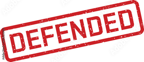 Quadro su tela Bold red grunge effect stamp displaying the word DEFENDED in a prominent positio