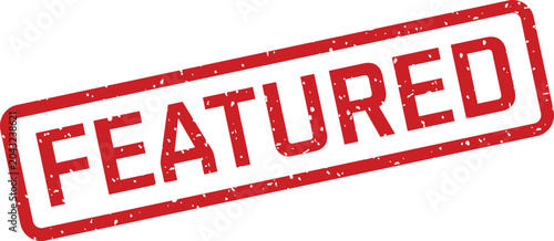 Schilderij op canvas Red rubber stamp with featured text for highlighting prominent content