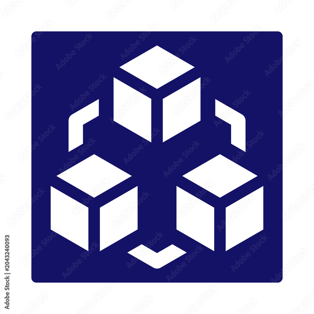 Obraz premium Data blocks icon, digital storage symbol, isolated on transparent background