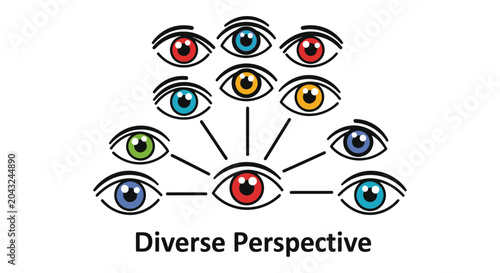 Diverse Perspectives Concept: Multiple Eyes Looking Outward