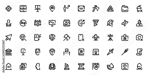 Cuadro en lienzo Museum icon set