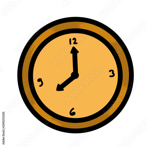 Funny clock brown icon vector illustration