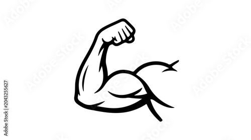 Fotografía Stylized flexed arm illustration symbolizing strength, power, and determination