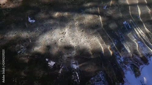 Natural Water Ripple Texture and Light Reflection, Clear River Water Surface with Sunlight Reflection Background