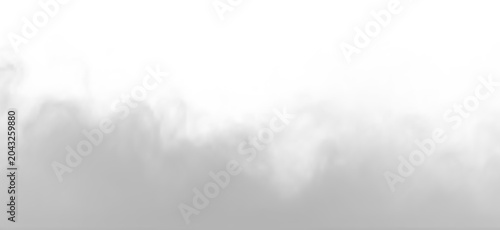 Quadro su tela Dense Fluffy Puffs of White Smoke and Fog on Transparent PNG Background Abstract