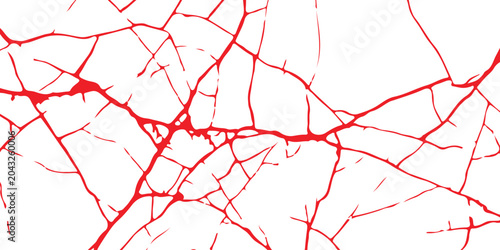 Konstfotografi Abstract red tree branches pattern with organic lines and interconnected twigs