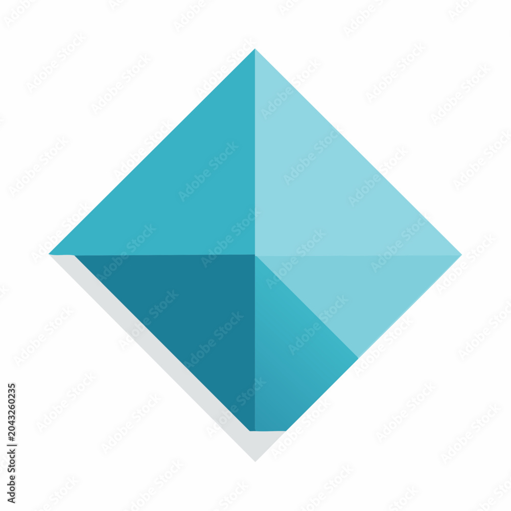Fototapeta premium Abstract Diamond Shape with Teal and Light Blue Colors