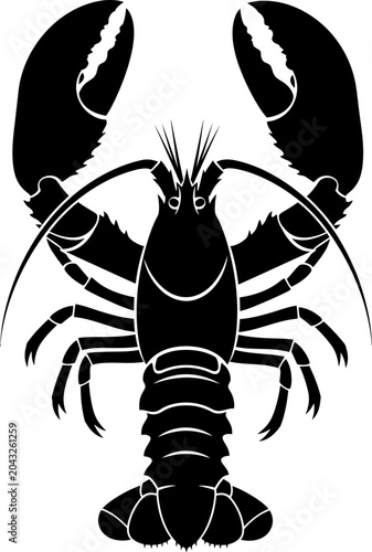 Black silhouette of a lobster
