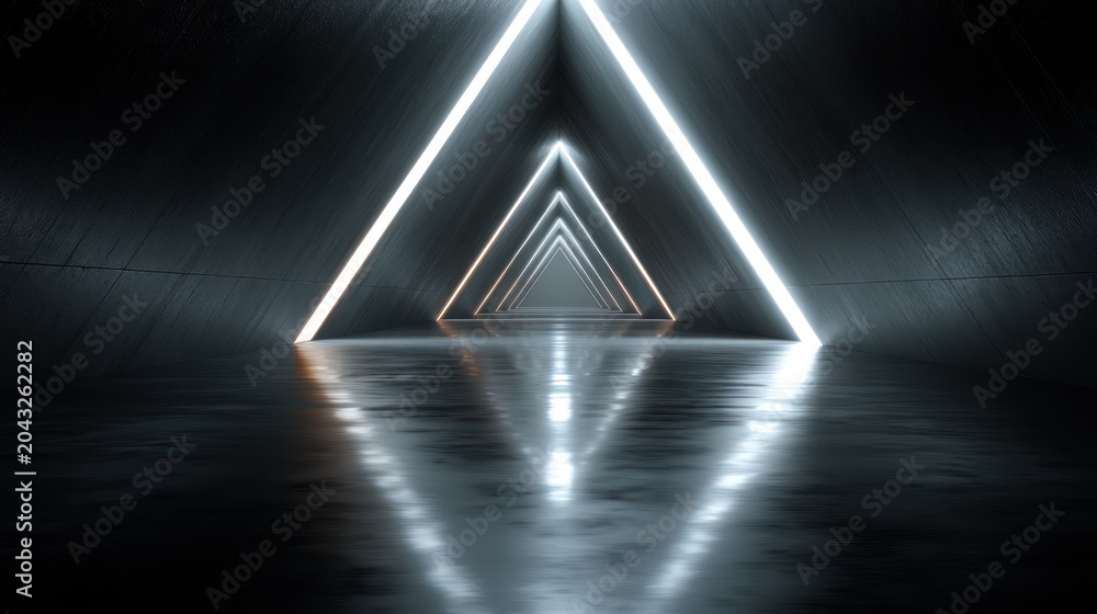 Fototapeta premium Neon tunnel abstract modern background