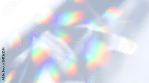 Obraz na plátne Colorful Light Refraction Overlay with Transparent Prism Effect and Rainbow Glow