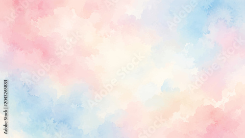 Картината върху платно A gentle watercolor wash of pastel pink blue and cream hues creates a soft dream