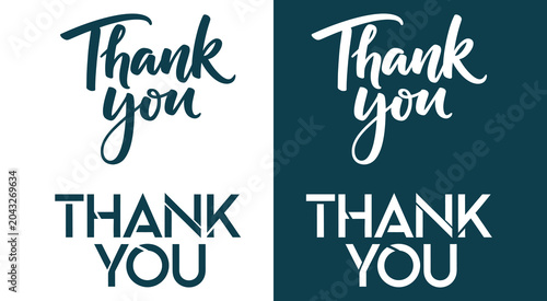 Thank you message text icon set