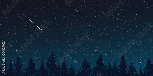 Obraz na płótnie Starry night sky background with glowing stars and cosmic nebula vector illustration