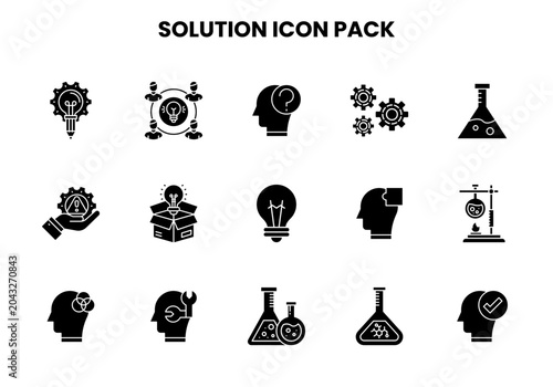 Schilderij op canvas Solution Glyph Icons Pack