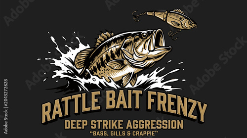 Cuadro en lienzo Fishing adventure vintage print design for t shirt