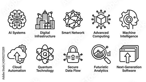 Modern Technology Icons Set for Digital Innovation.
