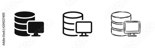 Database Storage and Computer Network Infrastructure Icon Set