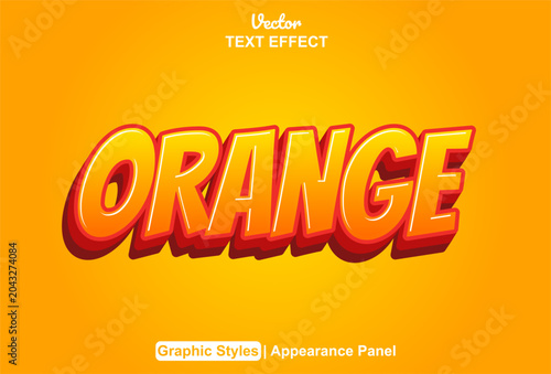 Text effect editable bright orange bold lettering graphic on vibrant yellow background.