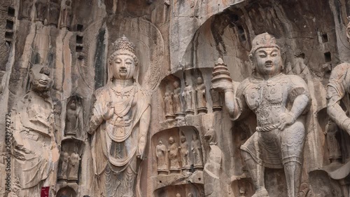 Buddhist sculptures at Longmen Grottoes in Luoyang, Henan, China