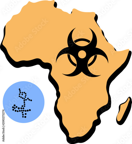 Konstfotografi Vector isolated illustration of Ebola virus