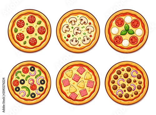 Pizza collection illustration