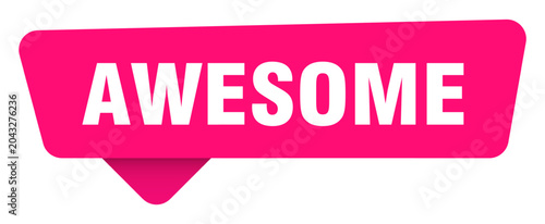 Photography awesome magenta sticker isolated on transpatent background