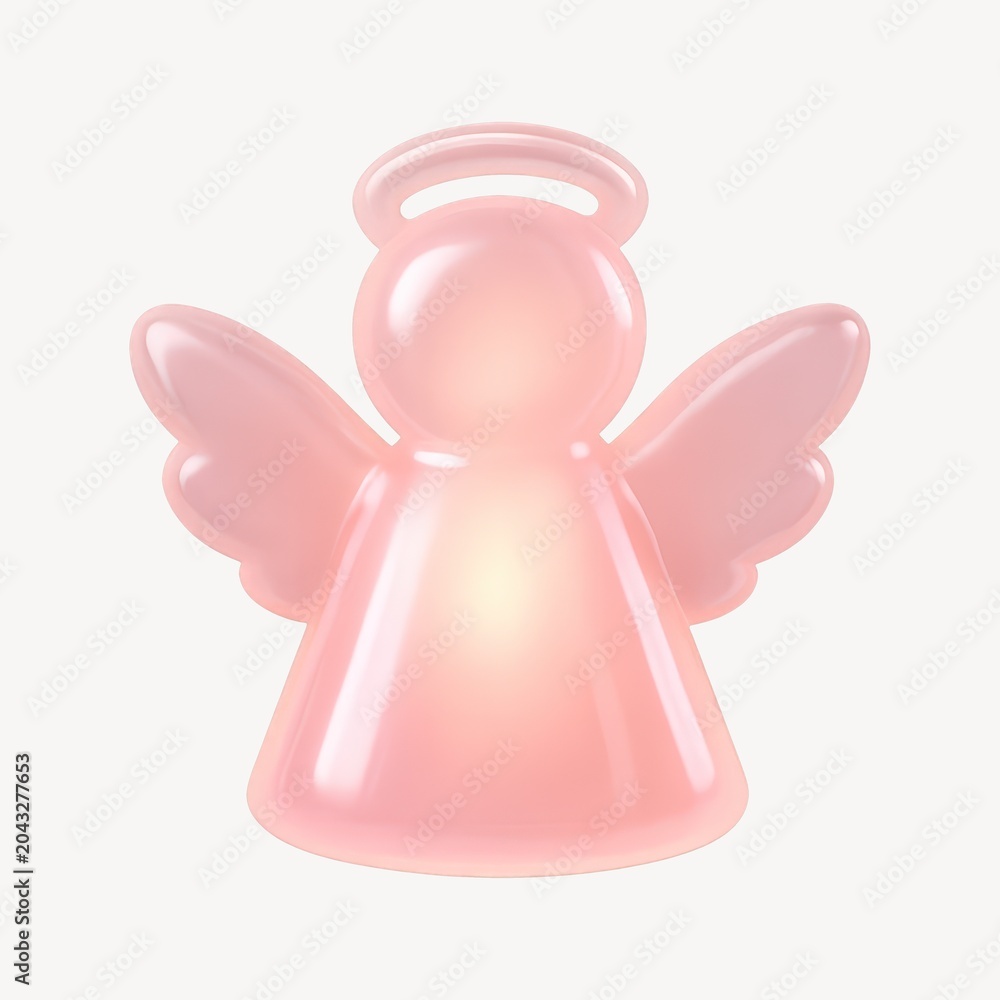 Obraz premium Glossy pink angel figurine illustration.
