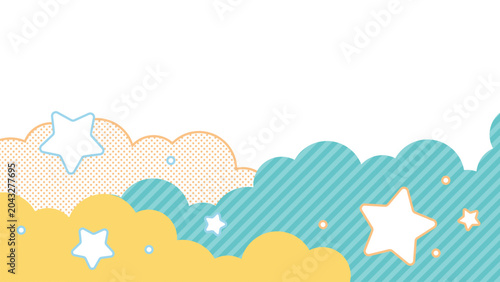雲と星のイラスト背景