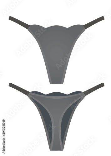 Grey woman underwear. vector illustration