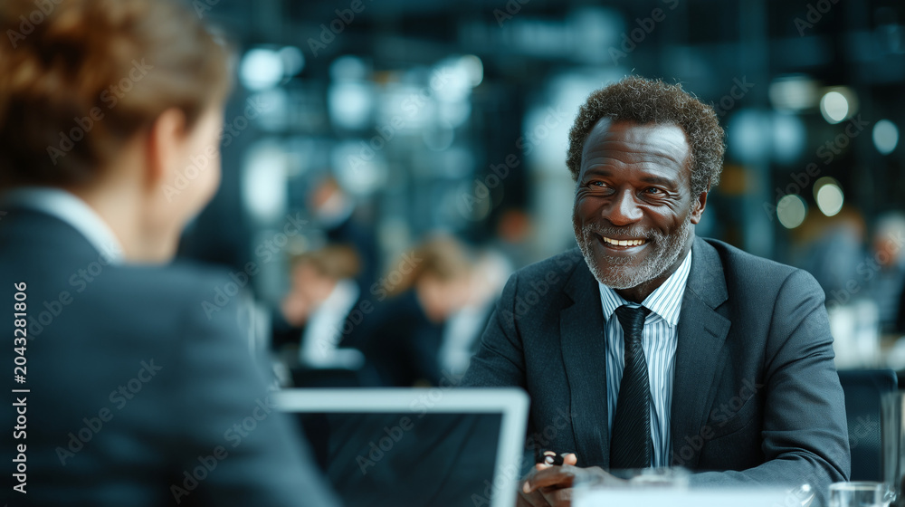Fototapeta premium Executive Mentor Providing Consultation to Colleague in Modern Office