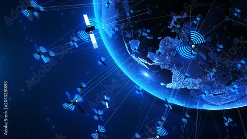 Starlink satellites orbit the Earth and transmit signals