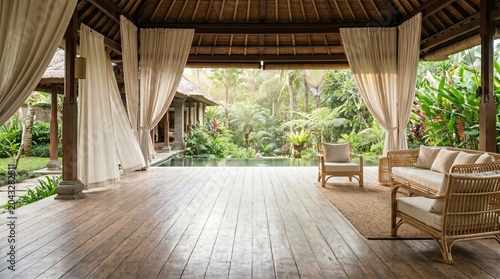living room with wooden furniture