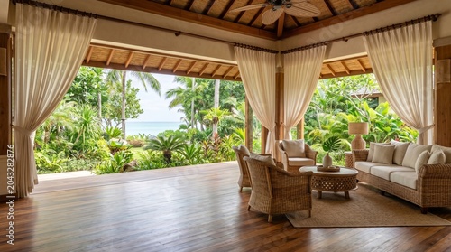 living room with wooden furniture
