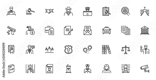Schilderij op canvas Legal Services icon set